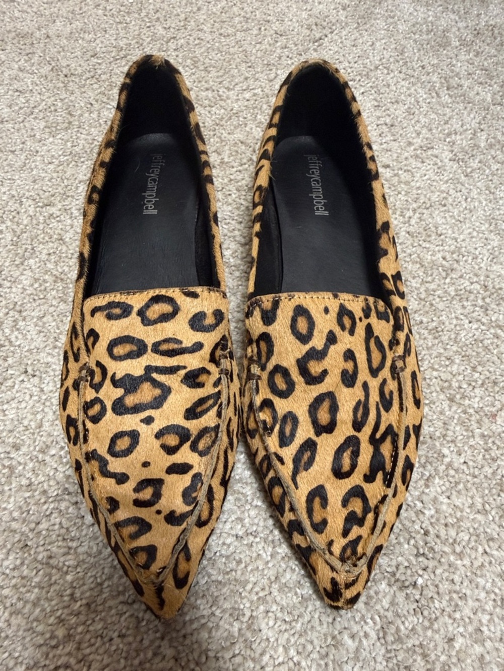 Jeffrey Campbell leopard cheetah hair loafers size 7